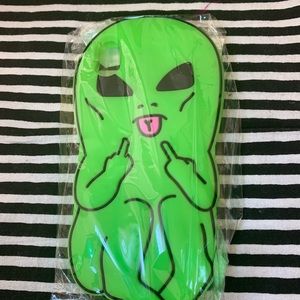 Green silicone iPhone XR middle finger alien case